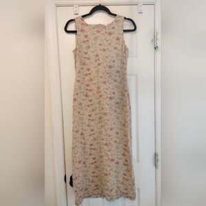 Linen blend floral dress